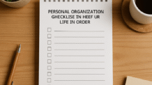 Personal organization checklist to keep your life in order